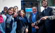 Mayor of Paris Anne Hidalgo (L) and Jean-Charles Decaux, chairman of the board and co-CEO...