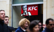 KFC logo is seen on the restaurant  in Krakow, Poland on October 5, 2019. 