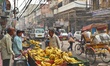 A vendor sells Fruits in the old quarters of Delhi india on 03 November 2019 
