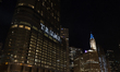 Night view of the city of Chicago (U.S.A) with the Trump tower in the first place. 