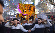 Nepalese devotees carrying the chariot of God and goddess during Saat Gaule Jatra festival...
