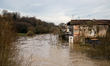 The river 'La midouze' is flooding in the town center of Tartas, Southwest of France, on 1...