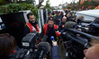 Trade unionists from several trade unions such as CGT, SUD and CNT gathered in front of th...