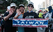 Anti Han Kuo-yu Protesters marching in  Kaohsiung, Taiwan on December 21, 2019, holding am...