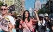 Anti Han Kuo-yu protesters marching in  Kaohsiung, Taiwan on December 21, 2019, chanting s...