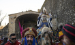 King Melchor passes through the Portal of France  during the annual event of Three Wise Me...