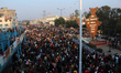 Thousands of people gathered in Shaheen Bagh to mark the 71st Republic Day during the ongo...
