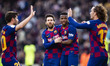 10 Lionel Messi from Argentina of FC Barcelona and 31 Ansu Fati from Spain of FC Barcelona...