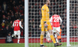 Pierre-Emerick Aubameyang (Arsenal) celebrates his goal with team mates his  goal  1:1 dur...