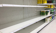 Empty shelves at a grocery store on March 13, 2020 in Toronto, Ontario, Canada. Grocery st...