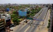  A aerial view of deserted  Acharya Shree Tulsi Setu flyover , Ajmer road during the natio...
