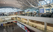General view shows an empty international departure terminal due to travel restrictions am...