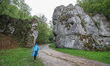Krakow gate rock gate is seen in Ojcow National Park,  Ojcow,  Poland , on 2 May 2020  