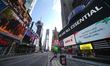 A view of an empty Times Square in New York City, USA during coronavirus pandemic on May 4...