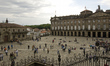 Plaza del Obradoiro in the historic center of Santiago de Compostela, It is known as the c...