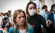 Brothers of Italy Party's leader Giorgia Meloni attends a flash-mob protest against govern...