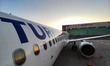 Logo of Turkish Airlines as seen while boarding on an Airbus A321neo. Flying with Turkish...