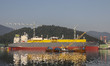  A View Scene of LNG Carrier wait for deliver vessel at DSME (Daewoo Shipbuilding Marine E...