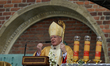 Archbishop Marek Jedraszewski leesds the mass outside Wawel Cathedral in Krakow.The Feast...
