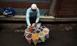 A street vendor selling spices in Srinagar, Kashmir on June 13, 2020. Markets in Srinagar...