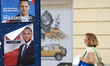 An election poster of Rafal Trzaskowski, the current Mayor of Warsaw and Andrzej Duda, the...