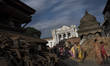 KHATMANDU, NEPAL-- May 14, 2015- People visited the ruins of  the severely damaged Kathman...