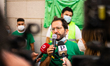 A PAH Vallecas spokesperson communicates to residents who have been trying to stop the evi...