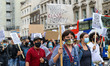 A Level students protest outside Downing Street, London, UK, on Agust 14, 2020. Exams were...