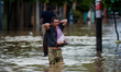 The coastal town of Melaque in the state of Jalisco, was severely affected after the passa...