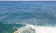 People practice surf in Isabela, Puerto Rico, on September 20, 2020.  Hurricane Teddy caus...