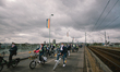 People participate in annual christopher street bicycle parade in Cologne, Germany, on Oct...