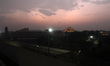 Illuminated Akshardham temple a day after Diwali, the Hindu festival of lights, during a l...