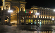 Sanitization workers are seen in Piazza Duomo in Milan at night during the lockdown period...