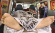 KARACHI, JUN 13: Dead bodies of suspects Militants shifting to kept at Jinnah Hospital mor...