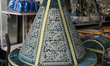 Tabak (traditional conical Islamic wedding gift box) at a shop in the medina (old city) of...