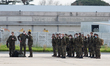 The German medical team waits for the commander to salute and welcome then at Aerodromo AT...