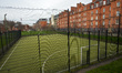 An empty sport grounds in Dublin city center during Level 5 Covid-19 lockdown. On Wednesd...