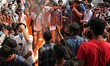 Demonstrators take part in a protest against the upcoming visit of Indian Prime Minister N...