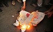Demonstrators take part in a protest against the upcoming visit of Indian Prime Minister N...