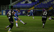 Scott Quigley of Barrow shoots at goal during the Sky Bet League 2 match between Barrow an...