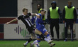 Luke Hendrie of Grimsby Town and Bradley Barry of Barrow  during the Sky Bet League 2 matc...