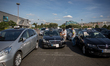 Parisien Taxi driver gathering in Paris, on June 25, 2015 in front of the Palais des Congr...