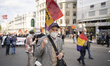 People march during a demonstration marking the 90th anniversary of the Second Spanish Rep...