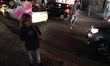 Child selling cotton candy on the side street at night during Ramadan on 1st July 2015 in...