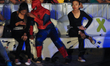 MANILA, Philippines - Performers await for their turn to perform in a mall in Pasay city,...