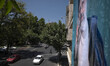 An electoral banner for the conservative politician, head of Iran's judiciary, and Iran’s...