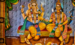 Mural with the images Lord Vinayagar (Lord Ganesh) and Lord Murugan at the Arasadi Vinayag...