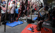 Acehnese people are seen crowding a traditional market to buy meat, as a tradition to welc...