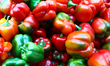 Peppers are seen on a stand at Stary Kleparz market in Krakow, Poland on August 31, 2021. 