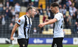 Callum Roberts of Notts County celebrates with Ruben Rodrigues of Notts County after scori...